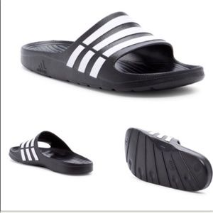 New Adidas Duramo Men's Slides Black/White